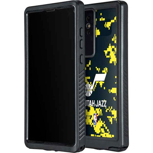 NBA Utah Jazz Grey Digi Camo Galaxy S24 Ultra Waterproof Case