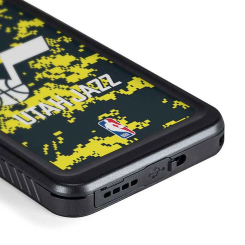 NBA Utah Jazz Grey Digi Camo Galaxy S24 Waterproof Case