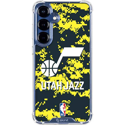 NBA Utah Jazz Grey Digi Camo Galaxy S25 Clear Case