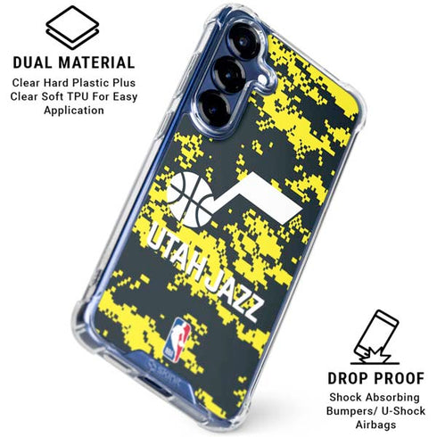 NBA Utah Jazz Grey Digi Camo Galaxy S25 Clear Case