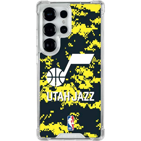 NBA Utah Jazz Grey Digi Camo Galaxy S25 Ultra Clear Case