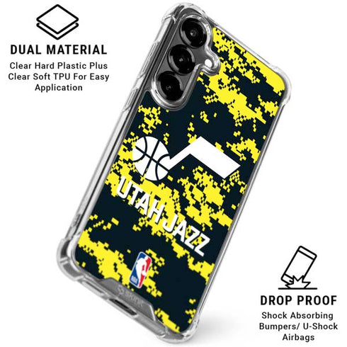 NBA Utah Jazz Grey Digi Camo Galaxy S26 Clear Case