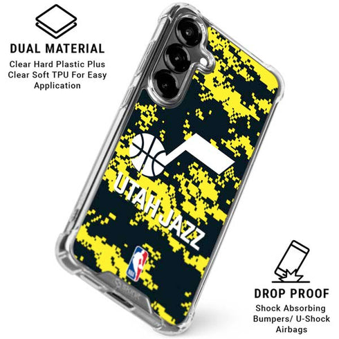 NBA Utah Jazz Grey Digi Camo Galaxy S26 Plus Clear Case
