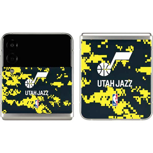 NBA Utah Jazz Grey Digi Camo Galaxy Z Flip3 5G Skin