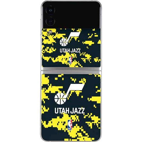 NBA Utah Jazz Grey Digi Camo Galaxy Z Flip3 5G Skin