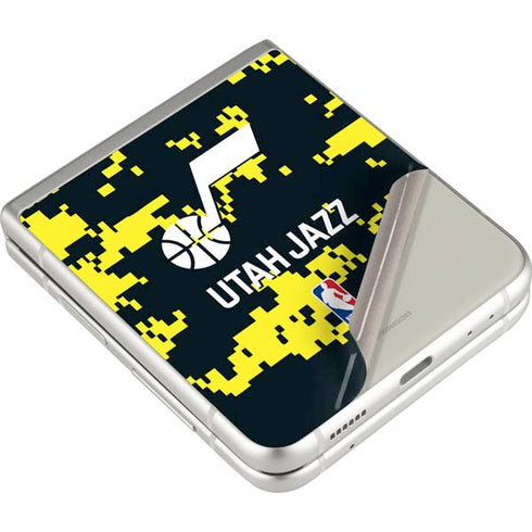 NBA Utah Jazz Grey Digi Camo Galaxy Z Flip3 5G Skin