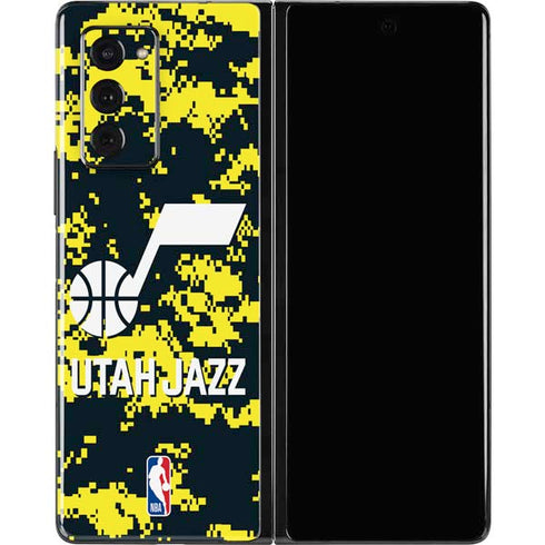 NBA Utah Jazz Grey Digi Camo Galaxy Z Fold2 5G Skin