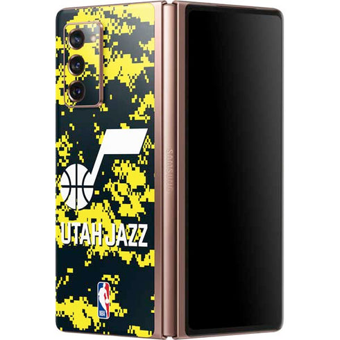 NBA Utah Jazz Grey Digi Camo Galaxy Z Fold2 5G Skin