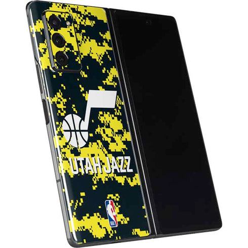 NBA Utah Jazz Grey Digi Camo Galaxy Z Fold2 5G Skin