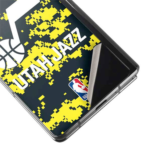 NBA Utah Jazz Grey Digi Camo Galaxy Z Fold2 5G Skin