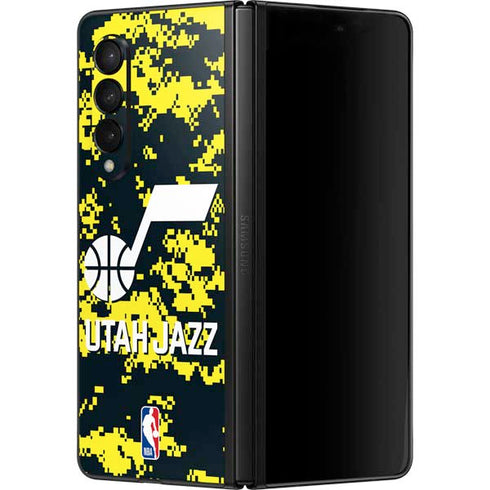 NBA Utah Jazz Grey Digi Camo Galaxy Z Fold3 5G Skin
