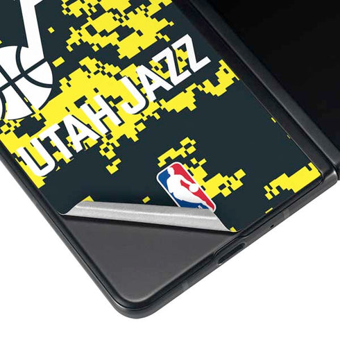 NBA Utah Jazz Grey Digi Camo Galaxy Z Fold3 5G Skin