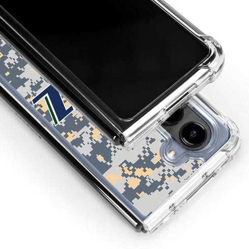 NBA Utah Jazz Grey Digi Camo Galaxy Z Fold5 5G Clear Case