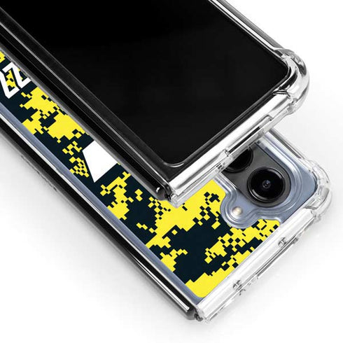 NBA Utah Jazz Grey Digi Camo Galaxy Z Fold5 5G Clear Case