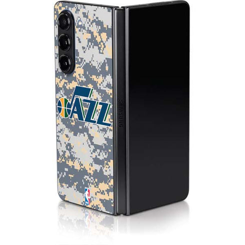 NBA Utah Jazz Grey Digi Camo Galaxy Z Fold5 5G Skin