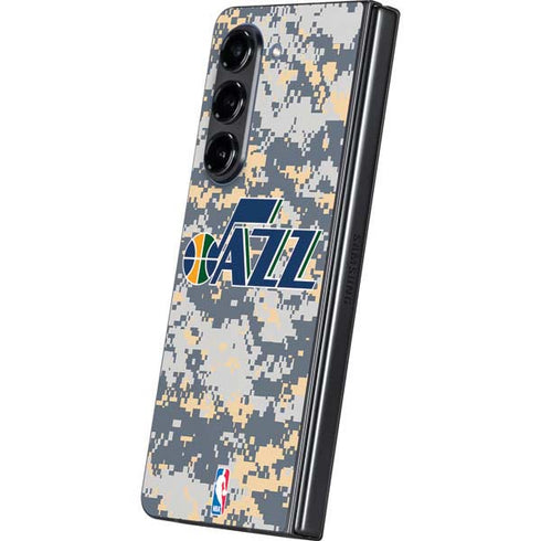NBA Utah Jazz Grey Digi Camo Galaxy Z Fold5 5G Skin