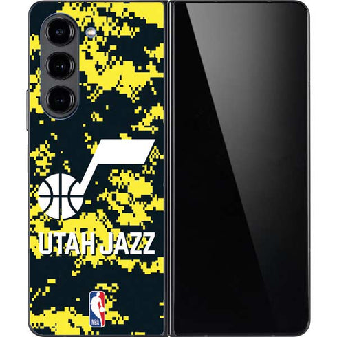 NBA Utah Jazz Grey Digi Camo Galaxy Z Fold5 5G Skin