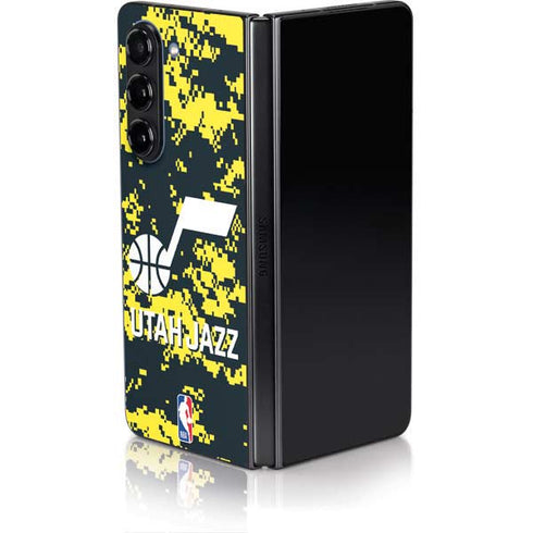 NBA Utah Jazz Grey Digi Camo Galaxy Z Fold5 5G Skin