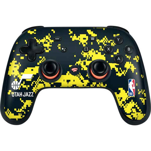 NBA Utah Jazz Grey Digi Camo Google Stadia Controller Skin