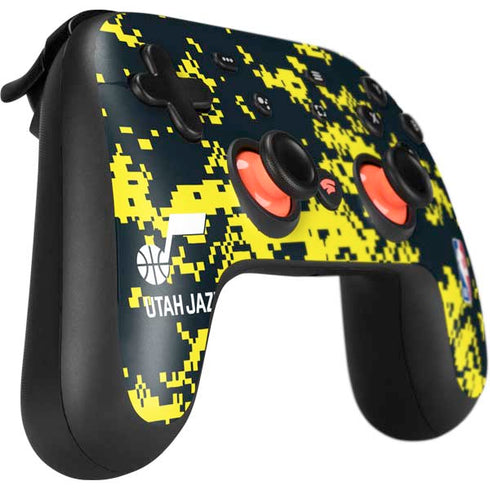 NBA Utah Jazz Grey Digi Camo Google Stadia Controller Skin