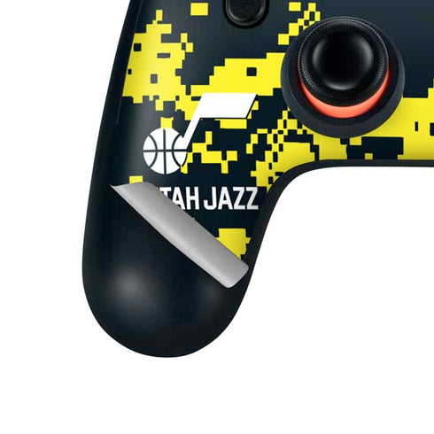 NBA Utah Jazz Grey Digi Camo Google Stadia Controller Skin