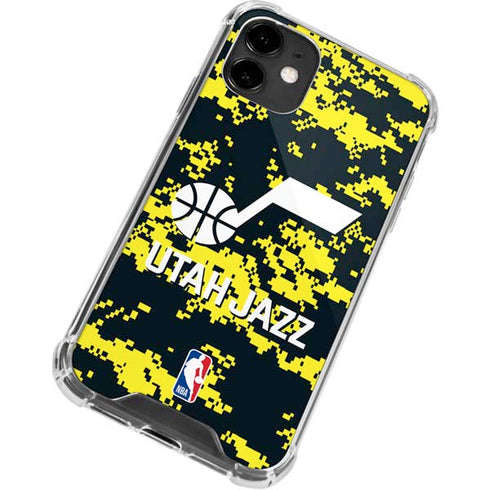 NBA Utah Jazz Grey Digi Camo iPhone 12 Mini Clear Case