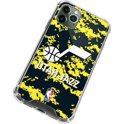 NBA Utah Jazz Grey Digi Camo iPhone 12 Pro Clear Case
