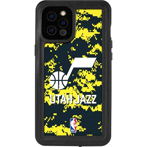 NBA Utah Jazz Grey Digi Camo iPhone 12 Pro Max Waterproof Case