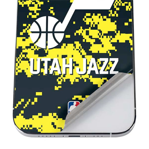 NBA Utah Jazz Grey Digi Camo iPhone 12 Pro Skin