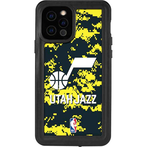 NBA Utah Jazz Grey Digi Camo iPhone 12 Pro Waterproof Case