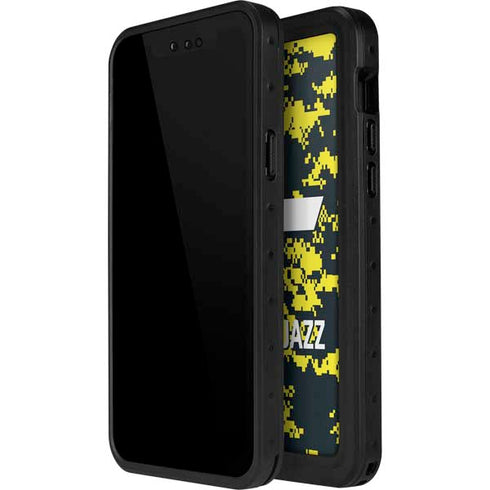NBA Utah Jazz Grey Digi Camo iPhone 12 Waterproof Case