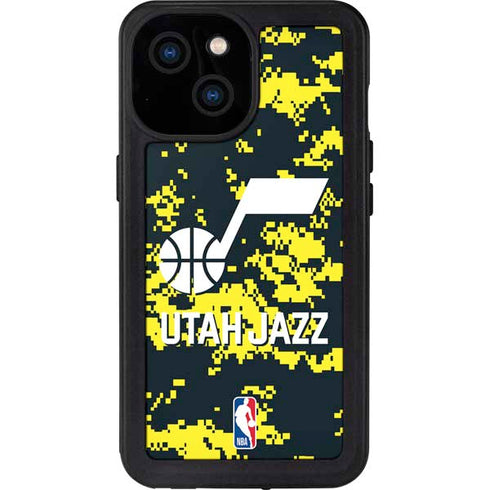 NBA Utah Jazz Grey Digi Camo iPhone 13 Mini Waterproof Case