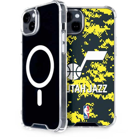 NBA Utah Jazz Grey Digi Camo iPhone 14 MagSafe Case