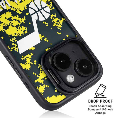 NBA Utah Jazz Grey Digi Camo iPhone 14 Plus Kickstand Case