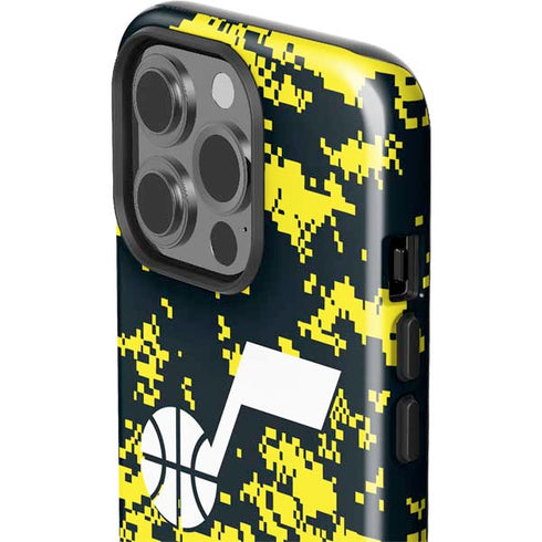 NBA Utah Jazz Grey Digi Camo iPhone 14 Pro Impact Case