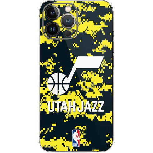 NBA Utah Jazz Grey Digi Camo iPhone 14 Pro Max Skin