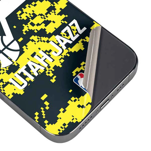 NBA Utah Jazz Grey Digi Camo iPhone 14 Pro Max Skin