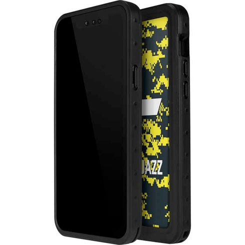 NBA Utah Jazz Grey Digi Camo iPhone 14 Pro Max Waterproof Case