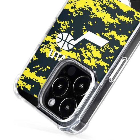 NBA Utah Jazz Grey Digi Camo iPhone 15 Pro MagSafe Case