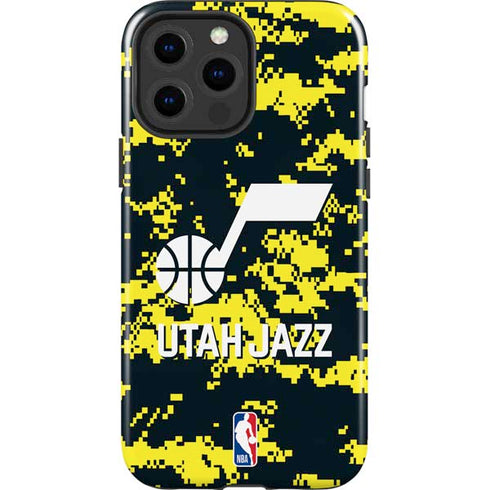 NBA Utah Jazz Grey Digi Camo iPhone 15 Pro Max Impact Case
