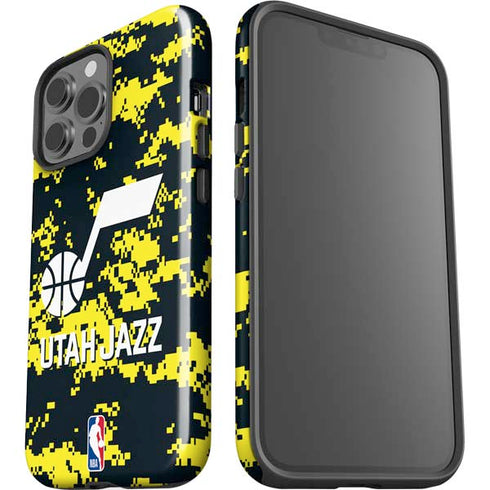 NBA Utah Jazz Grey Digi Camo iPhone 15 Pro Max Impact Case