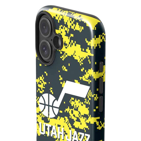 NBA Utah Jazz Grey Digi Camo iPhone 16 Impact Case
