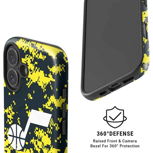 NBA Utah Jazz Grey Digi Camo iPhone 16 Magsafe Impact Case