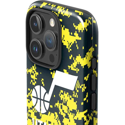 NBA Utah Jazz Grey Digi Camo iPhone 16 Pro Impact Case