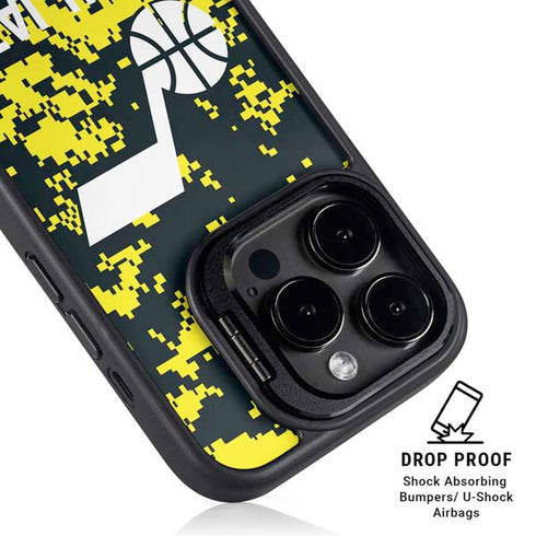 NBA Utah Jazz Grey Digi Camo iPhone 16 Pro Kickstand Case
