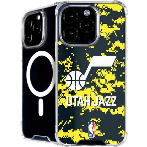 NBA Utah Jazz Grey Digi Camo iPhone 16 Pro Max MagSafe Case