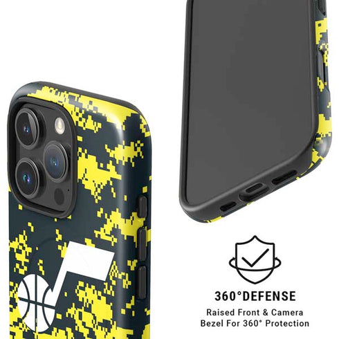 NBA Utah Jazz Grey Digi Camo iPhone 16 Pro Max Magsafe Impact Case