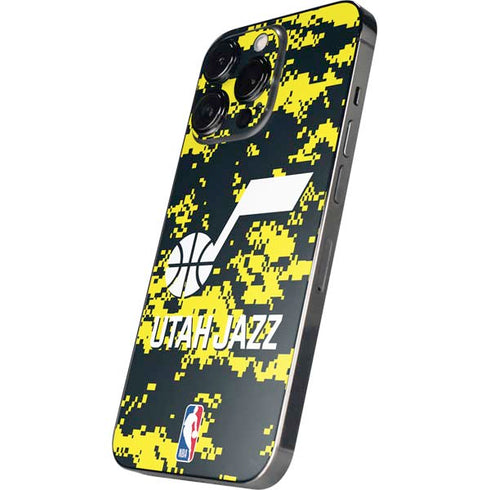 NBA Utah Jazz Grey Digi Camo iPhone 16 Pro Skin