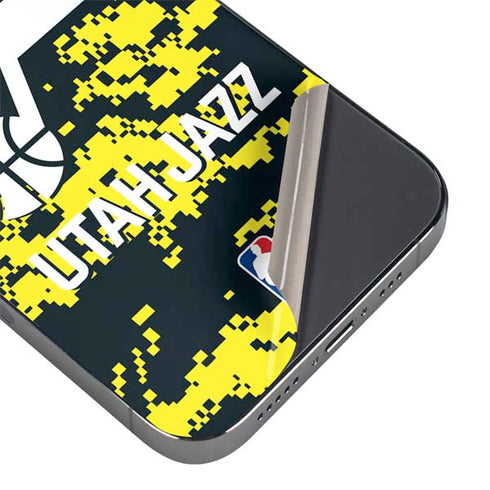 NBA Utah Jazz Grey Digi Camo iPhone 16 Pro Skin