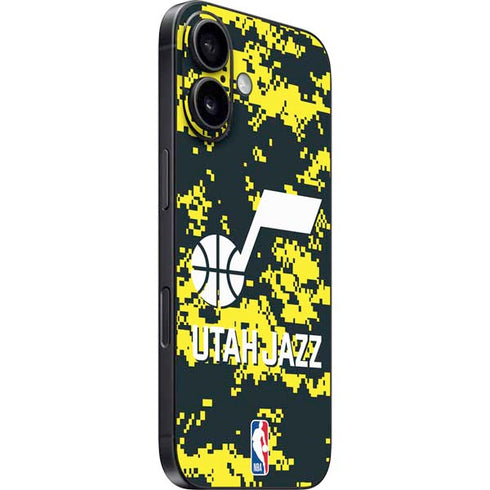 NBA Utah Jazz Grey Digi Camo iPhone 16 Skin